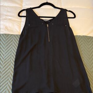 Express Women's Black Zip-Front Blouse